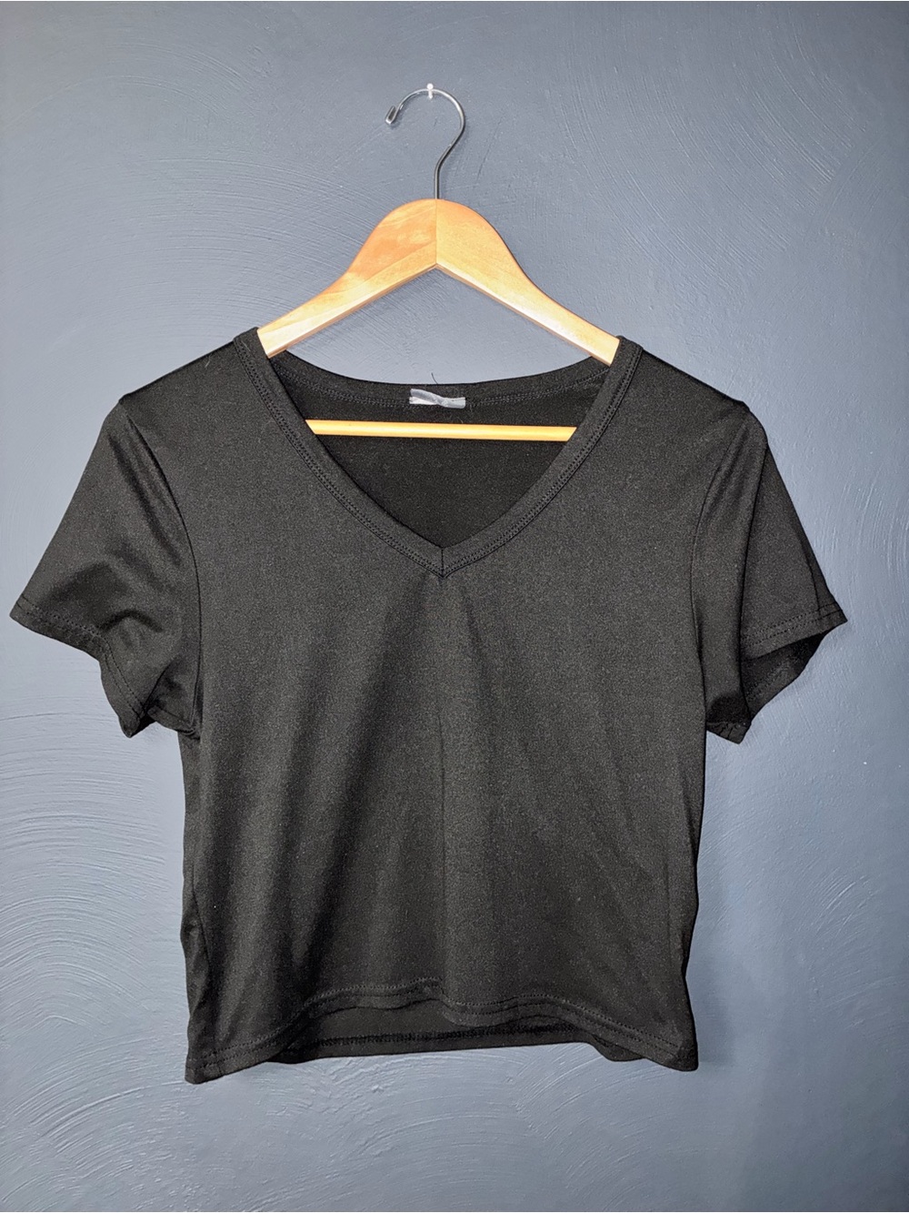Olivia Rae Black V-Neck Short Sleeve Women's Top
